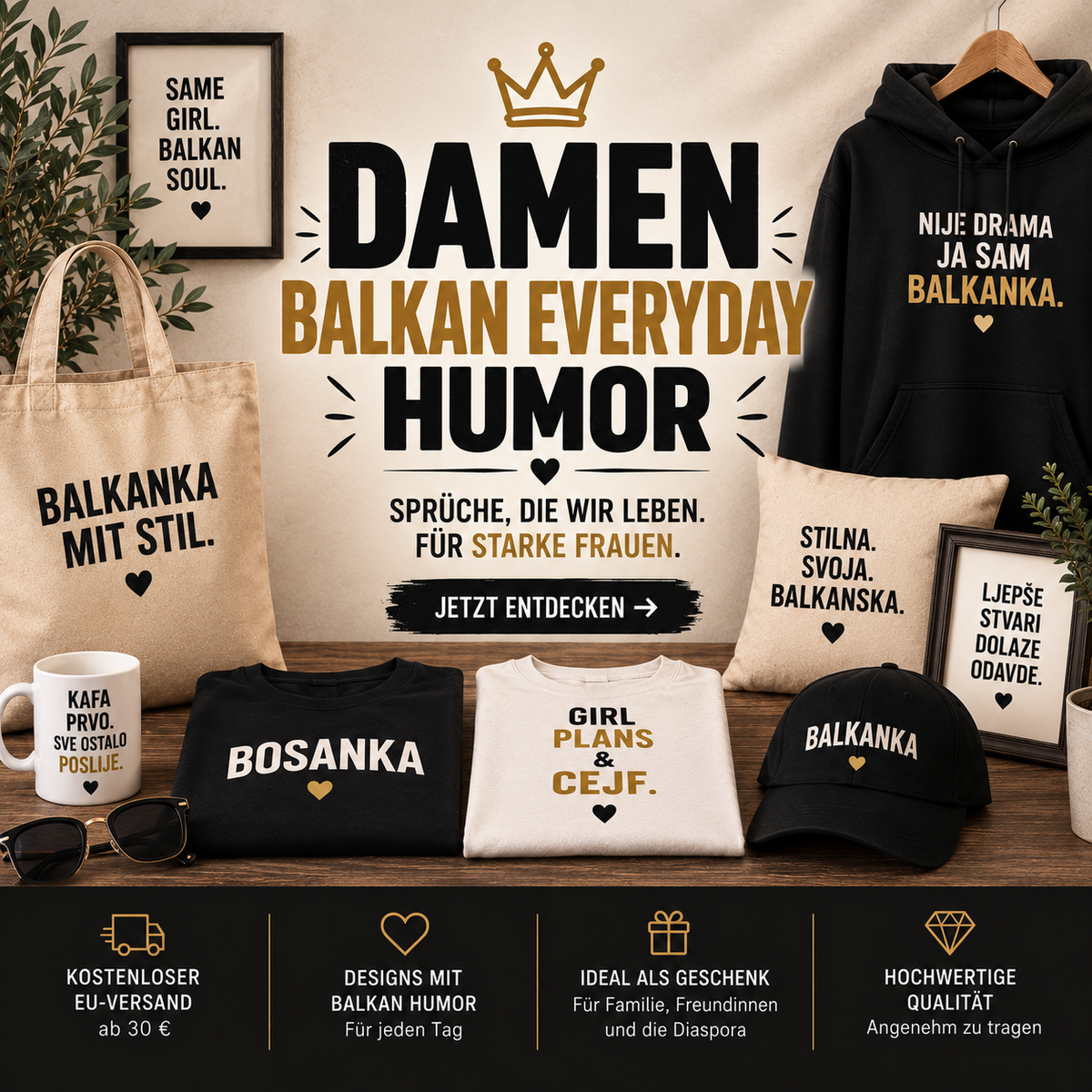 Balkan Humor everyday Damen
