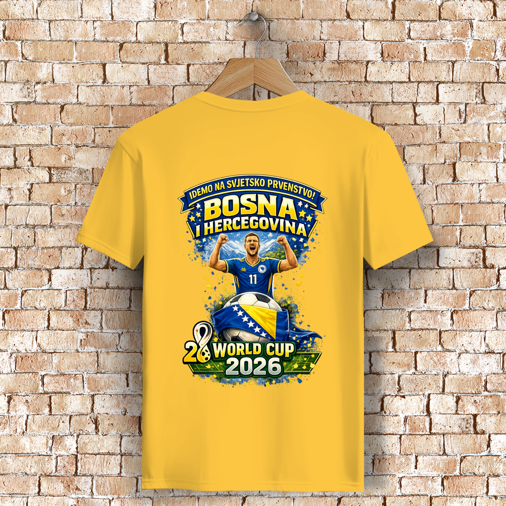 Muška premium majica od organskog pamuka – Bosna | Dizajn 01 | Štampa na leđima