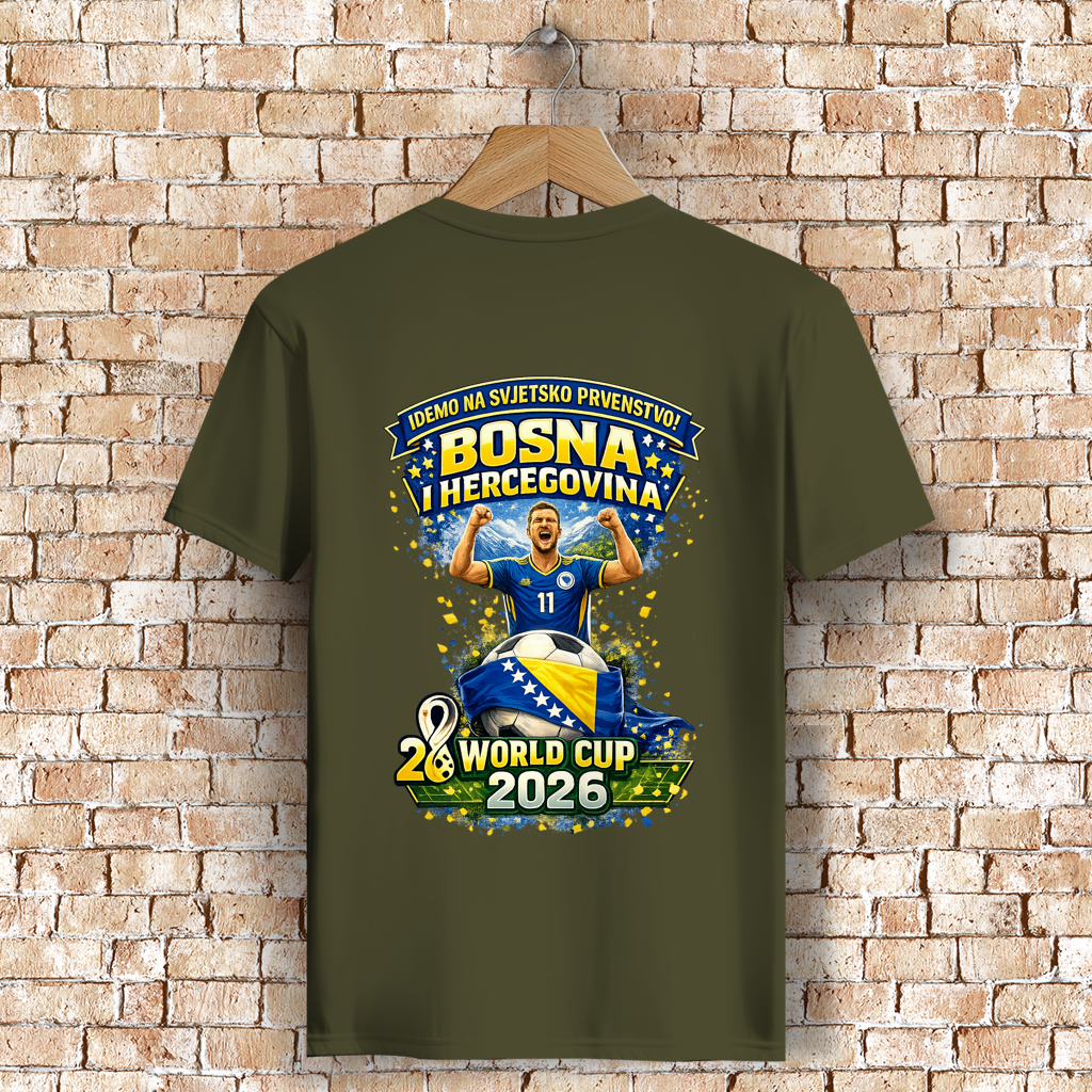 Muška premium majica od organskog pamuka – Bosna | Dizajn 01 | Štampa na leđima