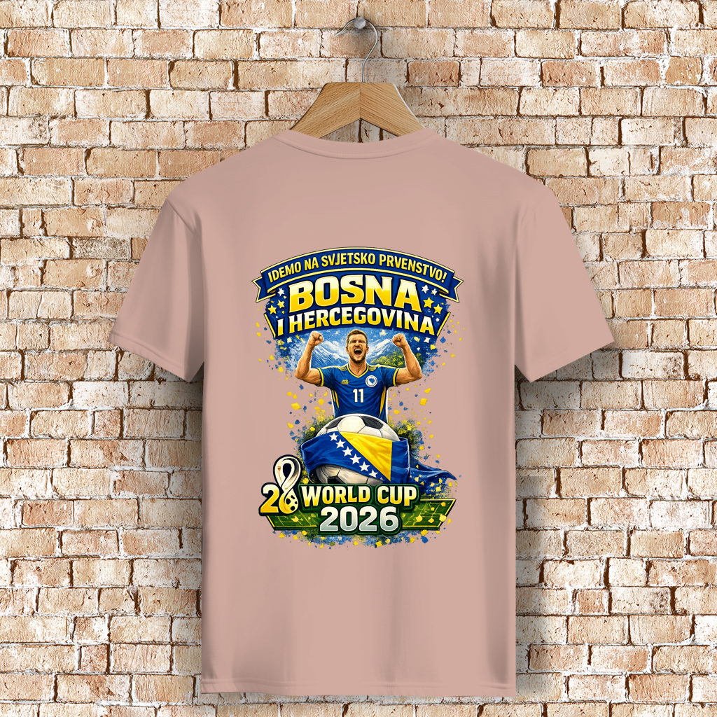 Muška premium majica od organskog pamuka – Bosna | Dizajn 01 | Štampa na leđima