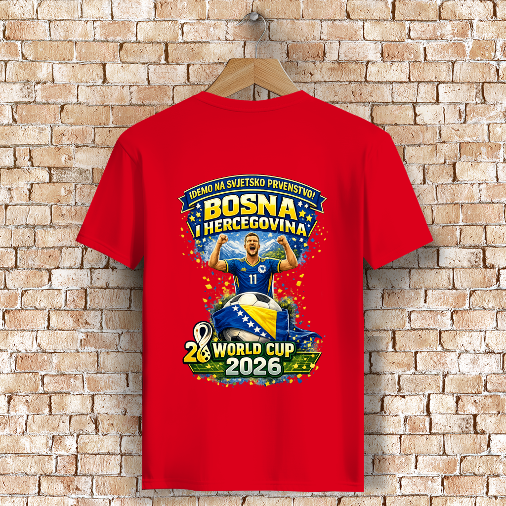 Muška premium majica od organskog pamuka – Bosna | Dizajn 01 | Štampa na leđima