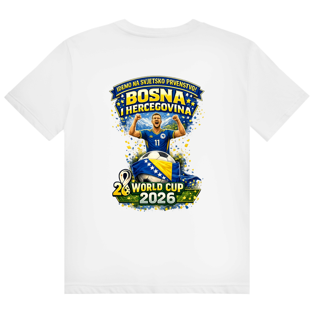 Muška Heavy Cotton majica – Bosna | Dizajn 01 | Print na leđima
