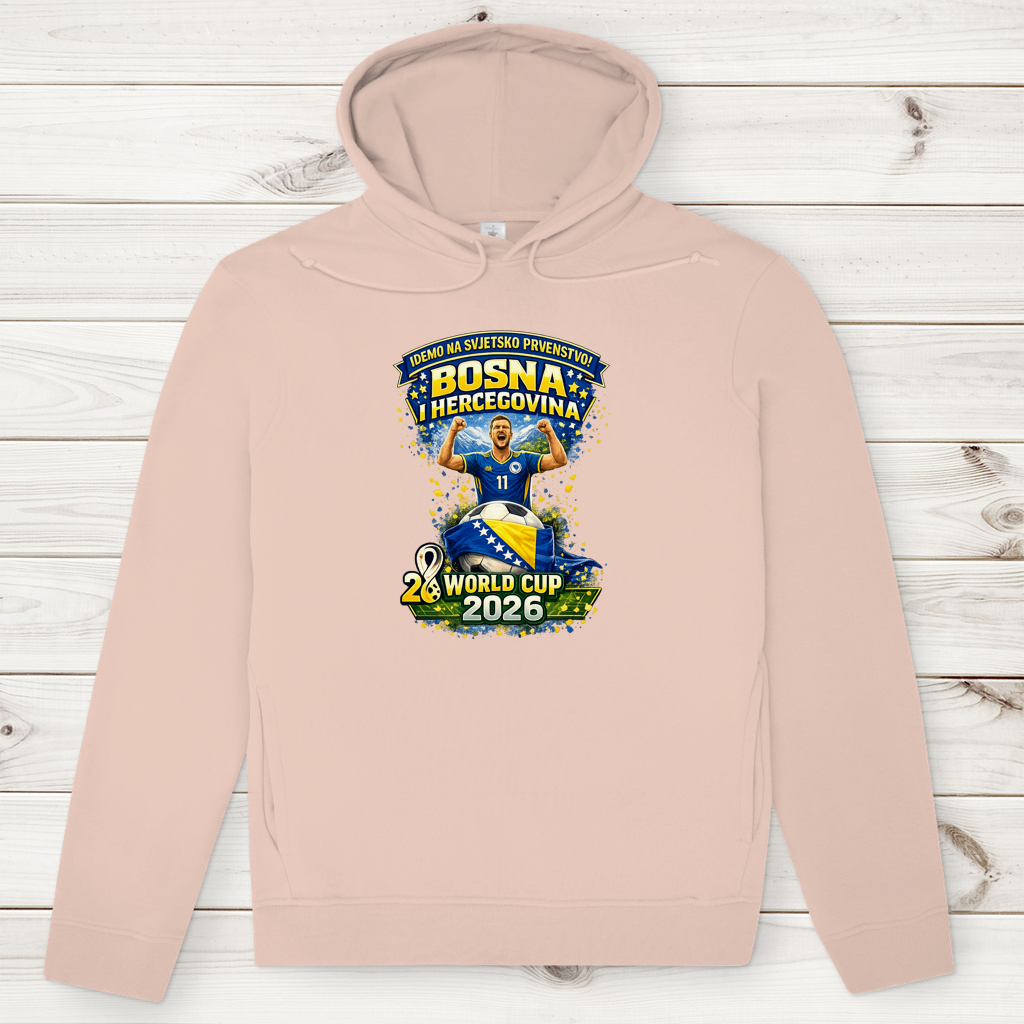 Muška vrhunska organska kapuljača – Bosna | Dizajn 01 | Prednja štampa