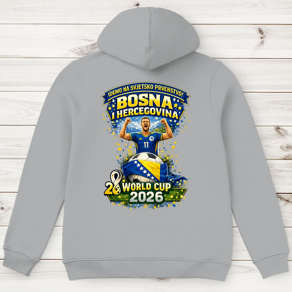 Muška premium organska dukserica – Bosna | Dizajn 01 | Print na leđima