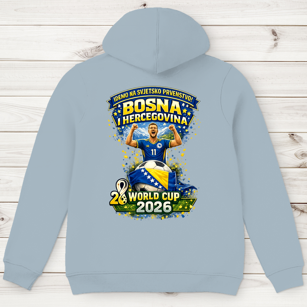 Muška premium organska dukserica – Bosna | Dizajn 01 | Print na leđima