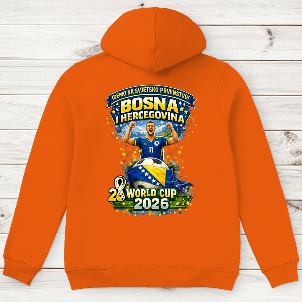 Muška premium organska dukserica – Bosna | Dizajn 01 | Print na leđima