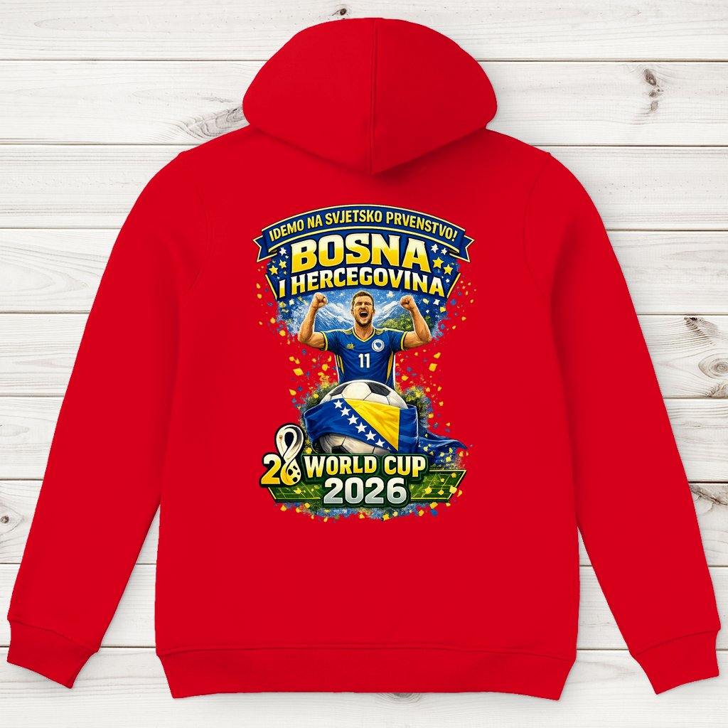Muška premium organska dukserica – Bosna | Dizajn 01 | Print na leđima