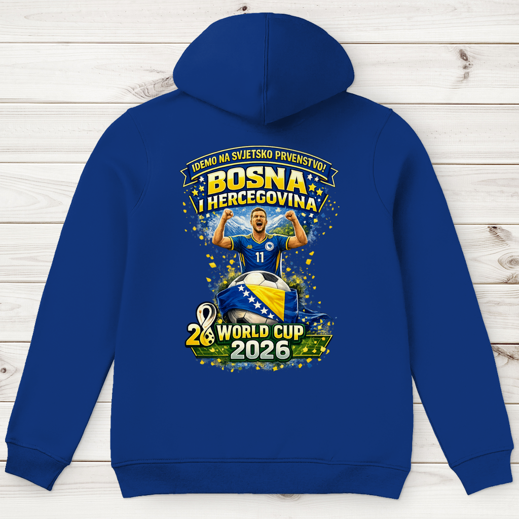 Muška premium organska dukserica – Bosna | Dizajn 01 | Print na leđima