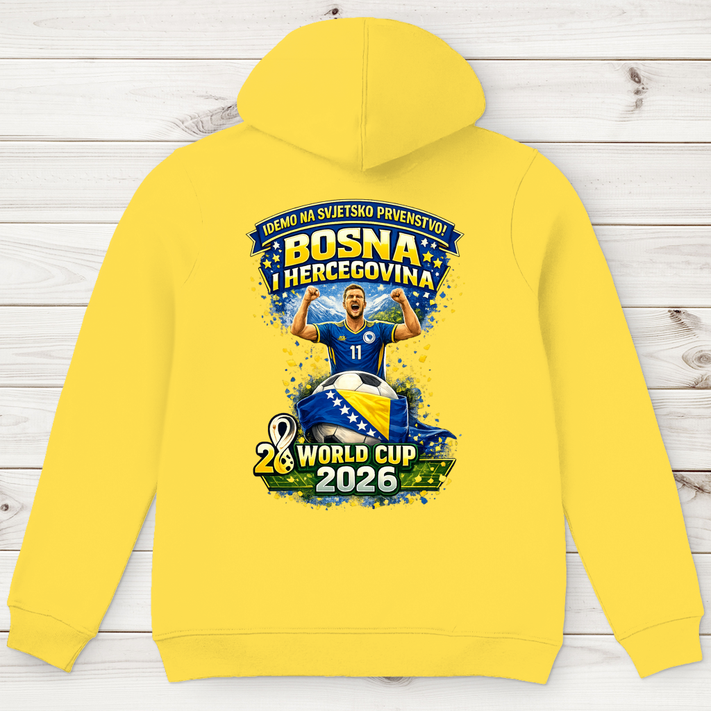 Muška premium organska dukserica – Bosna | Dizajn 01 | Print na leđima