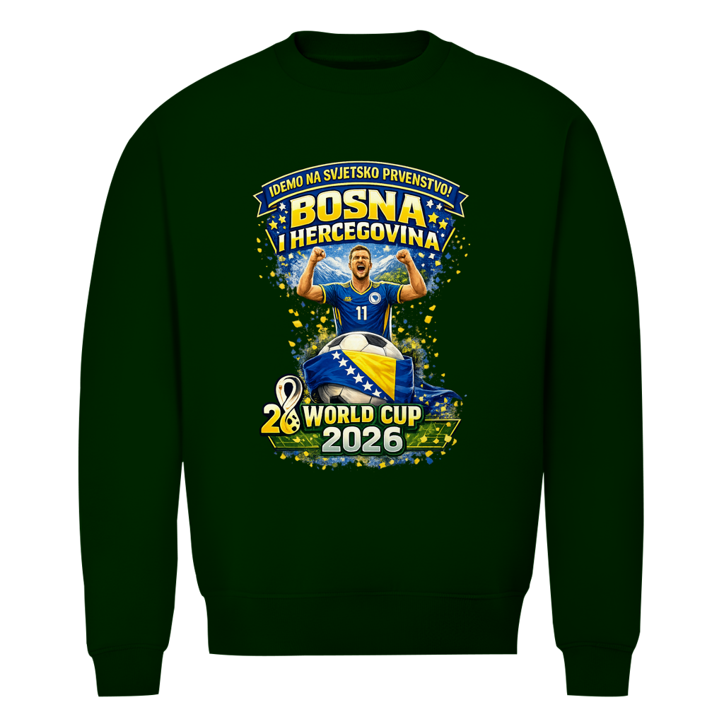 Muški premium organski duks – Bosna | Dizajn 01 | Prednji print