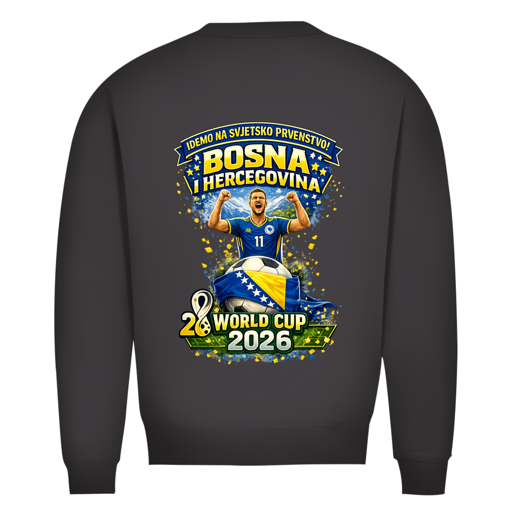 Muški Premium Organski Dukserica – Bosna | Dizajn 01 | Print na leđima