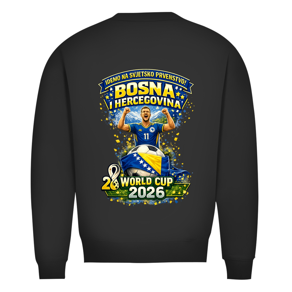Muški Premium Organski Dukserica – Bosna | Dizajn 01 | Print na leđima