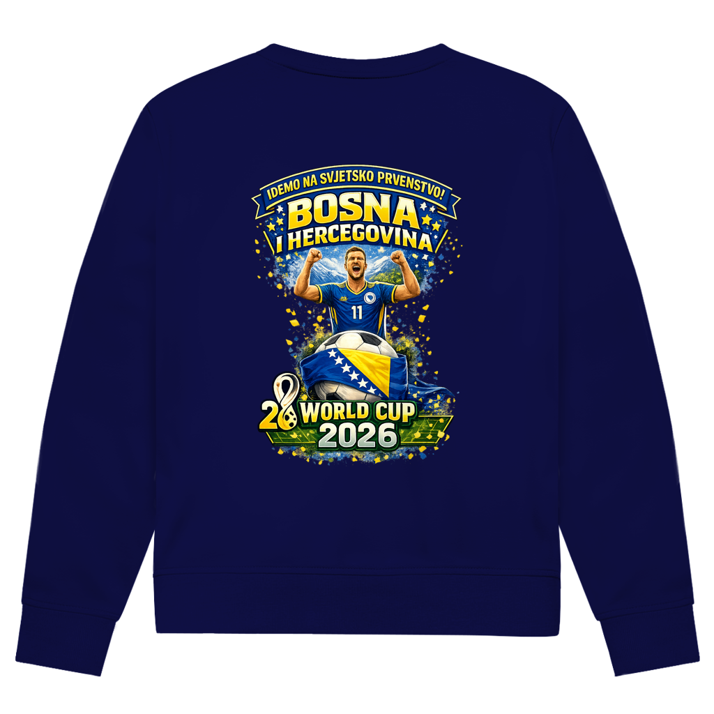 Muški Premium Organski Dukserica – Bosna | Dizajn 01 | Print na leđima