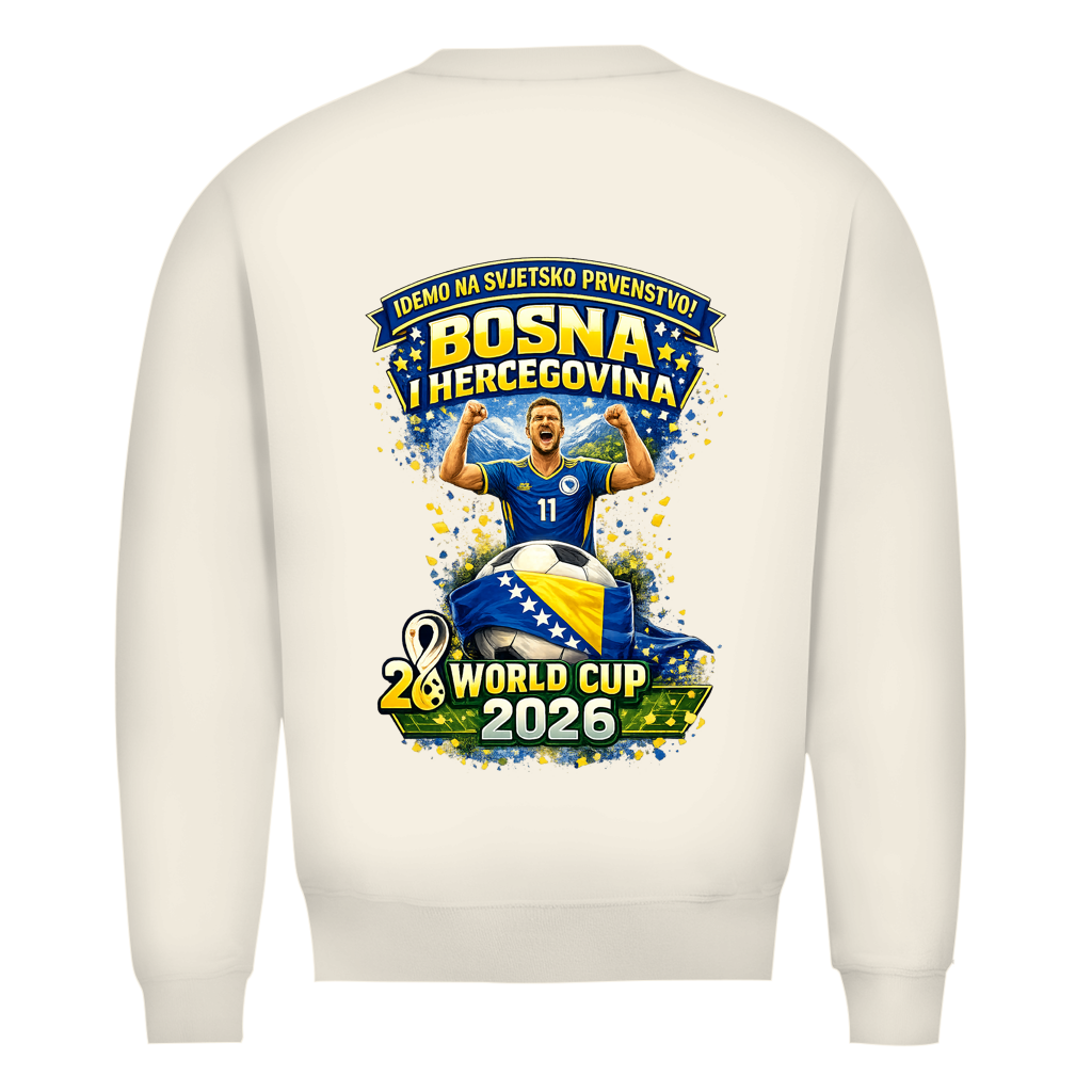 Muški Premium Organski Dukserica – Bosna | Dizajn 01 | Print na leđima