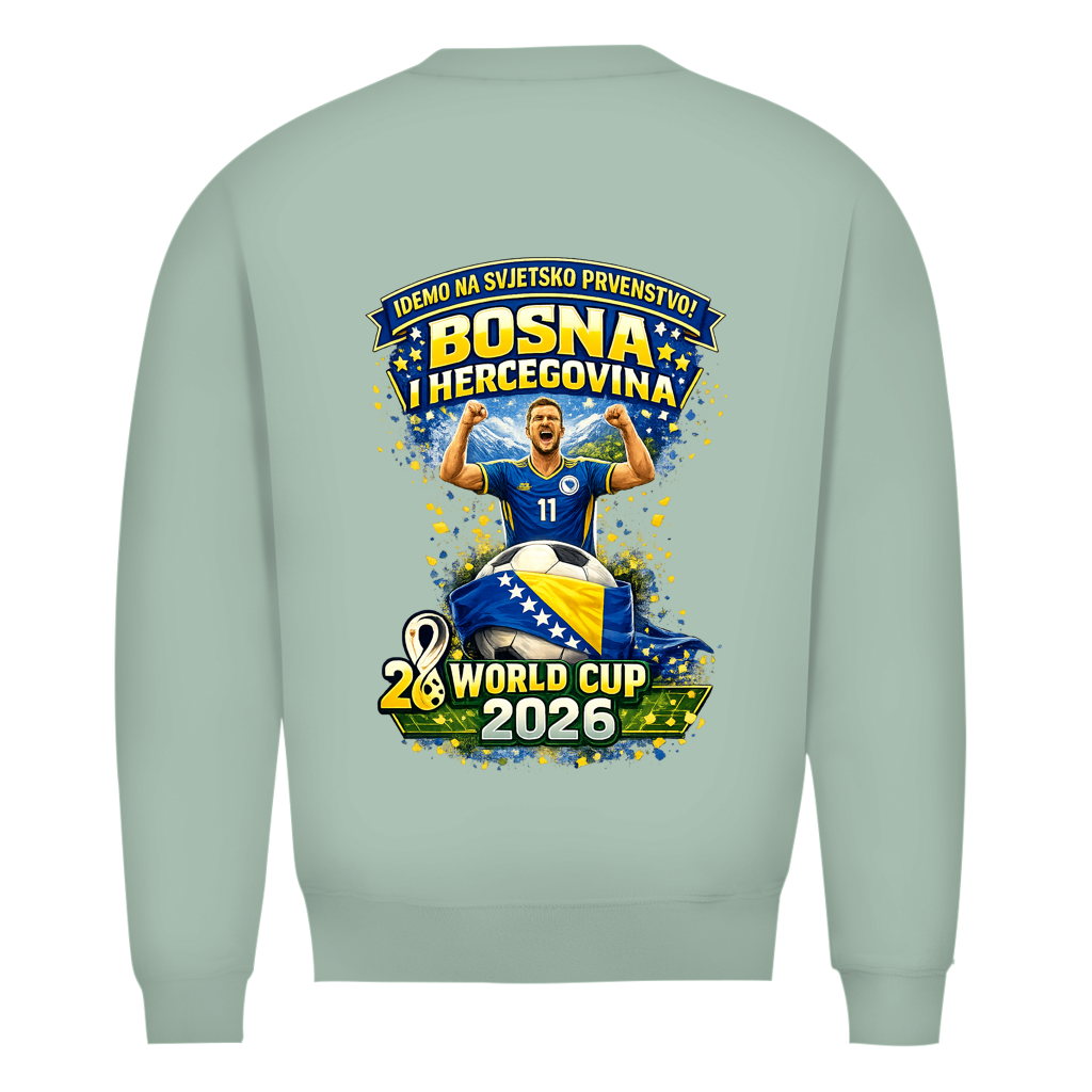 Muški Premium Organski Dukserica – Bosna | Dizajn 01 | Print na leđima