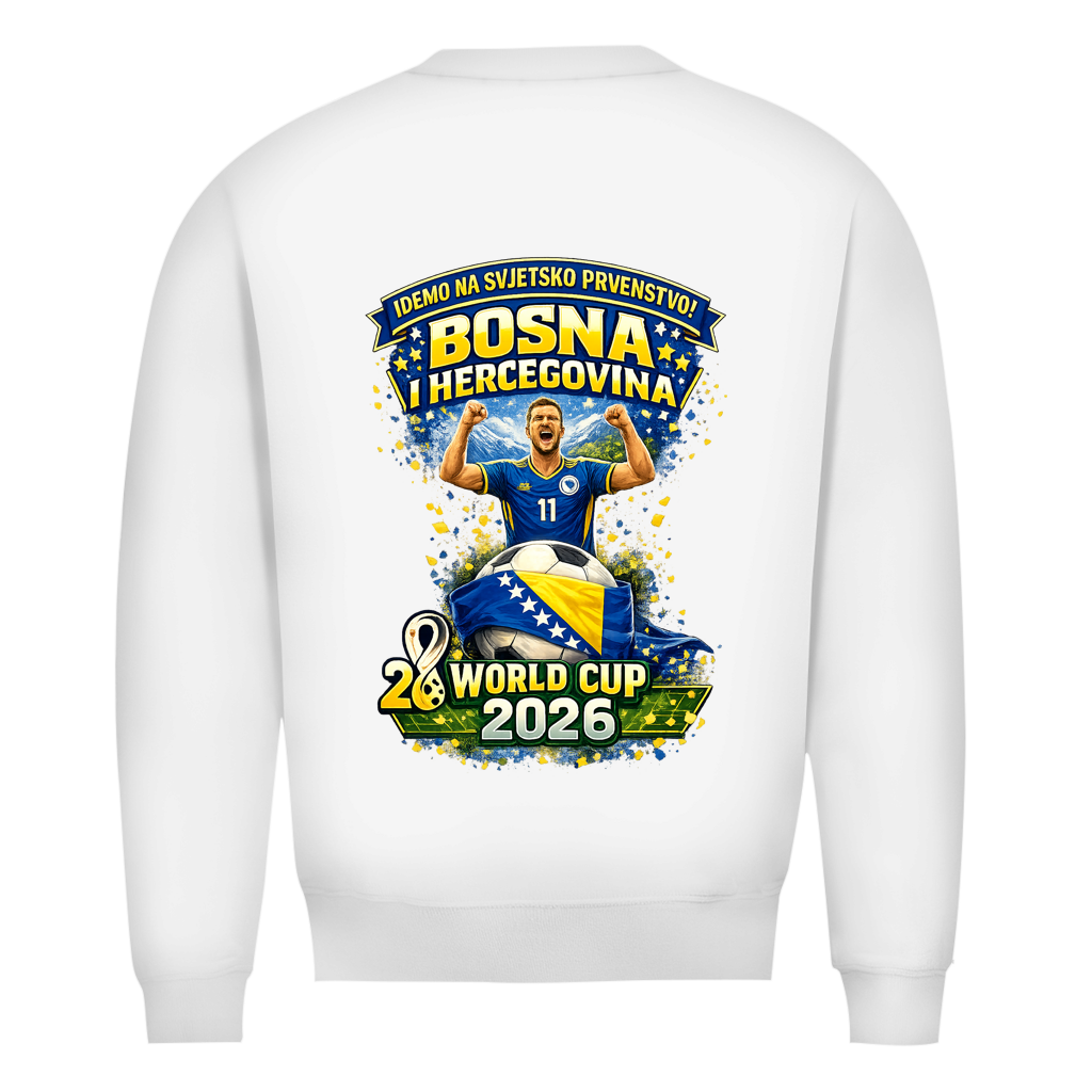 Muški Premium Organski Dukserica – Bosna | Dizajn 01 | Print na leđima
