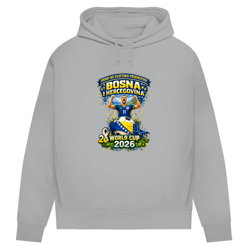 Ženska premium organska dukserica – Bosna | Dizajn 01 | Prednja štampa
