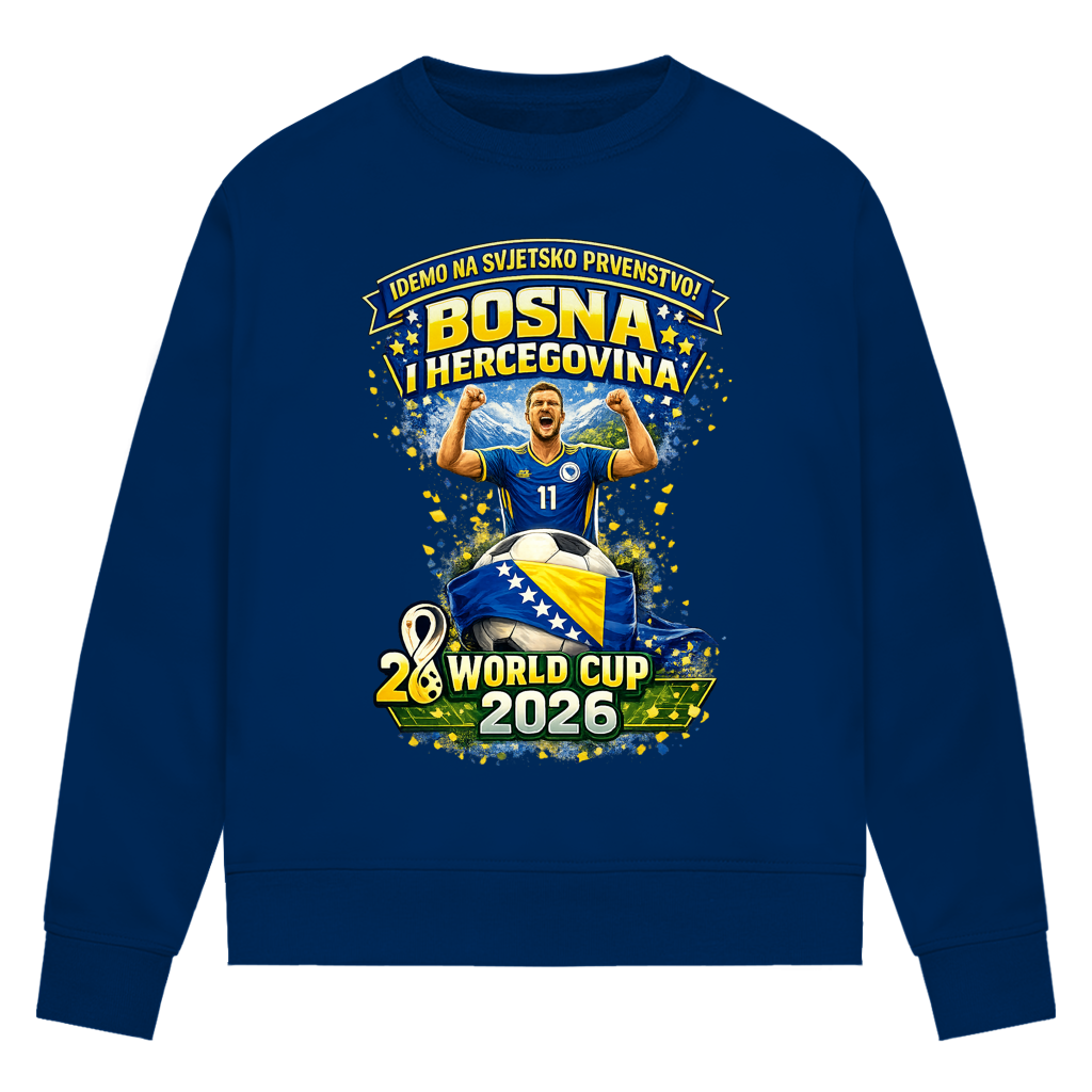 Ženska premium organska dukserica – Bosna | Dizajn 01 | Prednja štampa