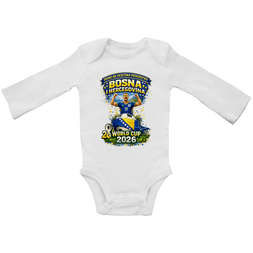 Bodi za bebe dugih rukava – Idemo na Svjetsko prvenstvo | Prednji print