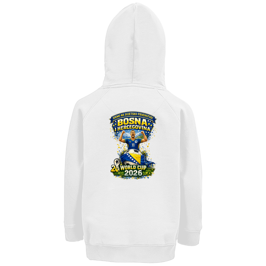 Dječija premium organska dukserica – Bosna | Dizajn 01 | Print na leđima