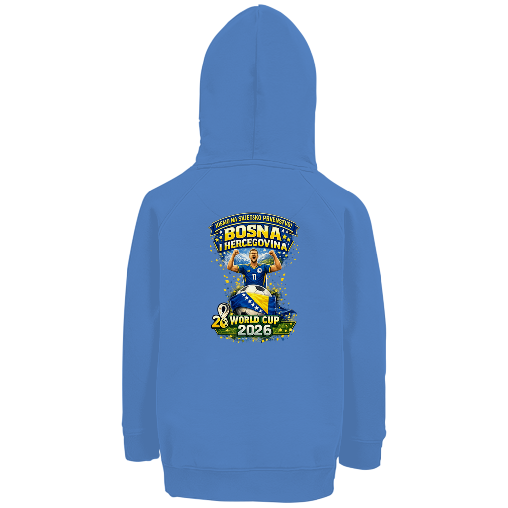 Dječija premium organska dukserica – Bosna | Dizajn 01 | Print na leđima