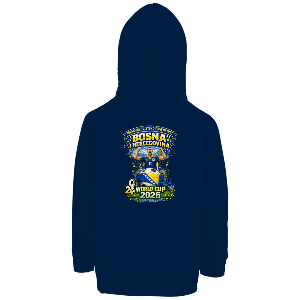 Dječija premium organska dukserica – Bosna | Dizajn 01 | Print na leđima