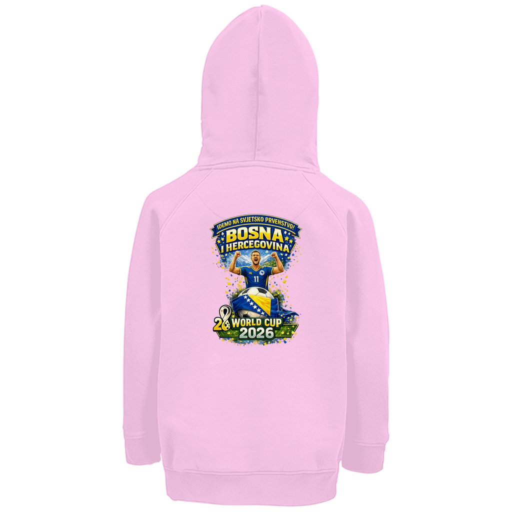 Dječija premium organska dukserica – Bosna | Dizajn 01 | Print na leđima