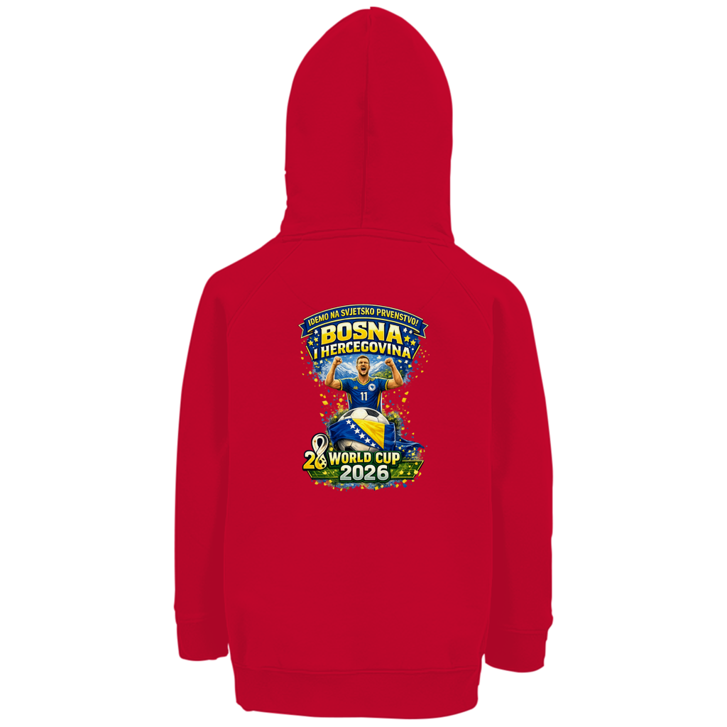 Dječija premium organska dukserica – Bosna | Dizajn 01 | Print na leđima