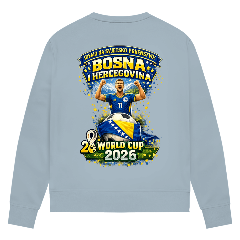Ženska premium organska dukserica – Bosna | Dizajn 01 | Print na leđima