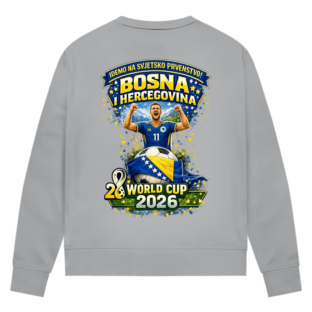 Ženska premium organska dukserica – Bosna | Dizajn 01 | Print na leđima