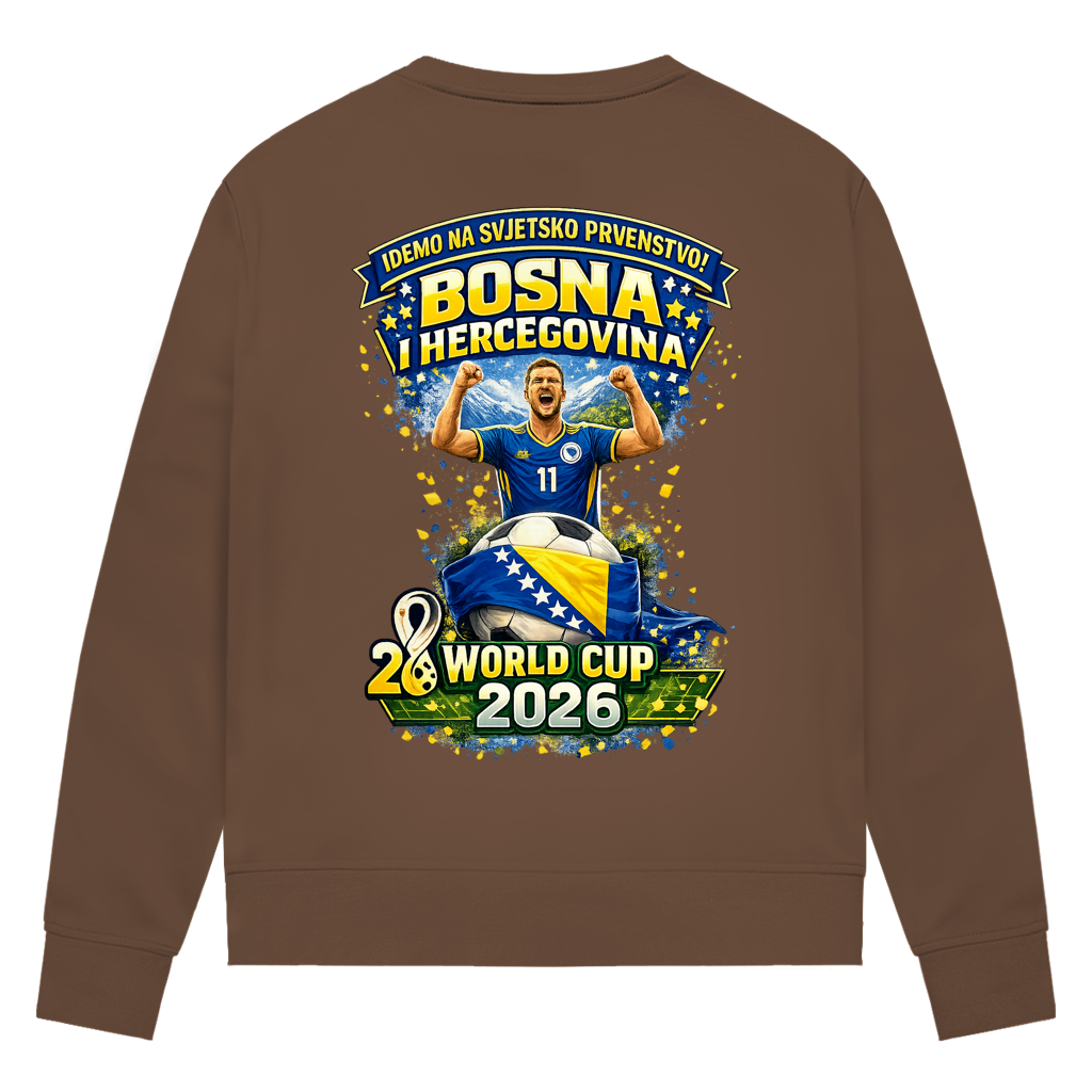 Ženska premium organska dukserica – Bosna | Dizajn 01 | Print na leđima