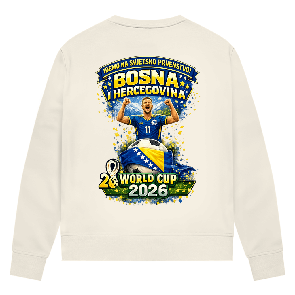 Ženska premium organska dukserica – Bosna | Dizajn 01 | Print na leđima