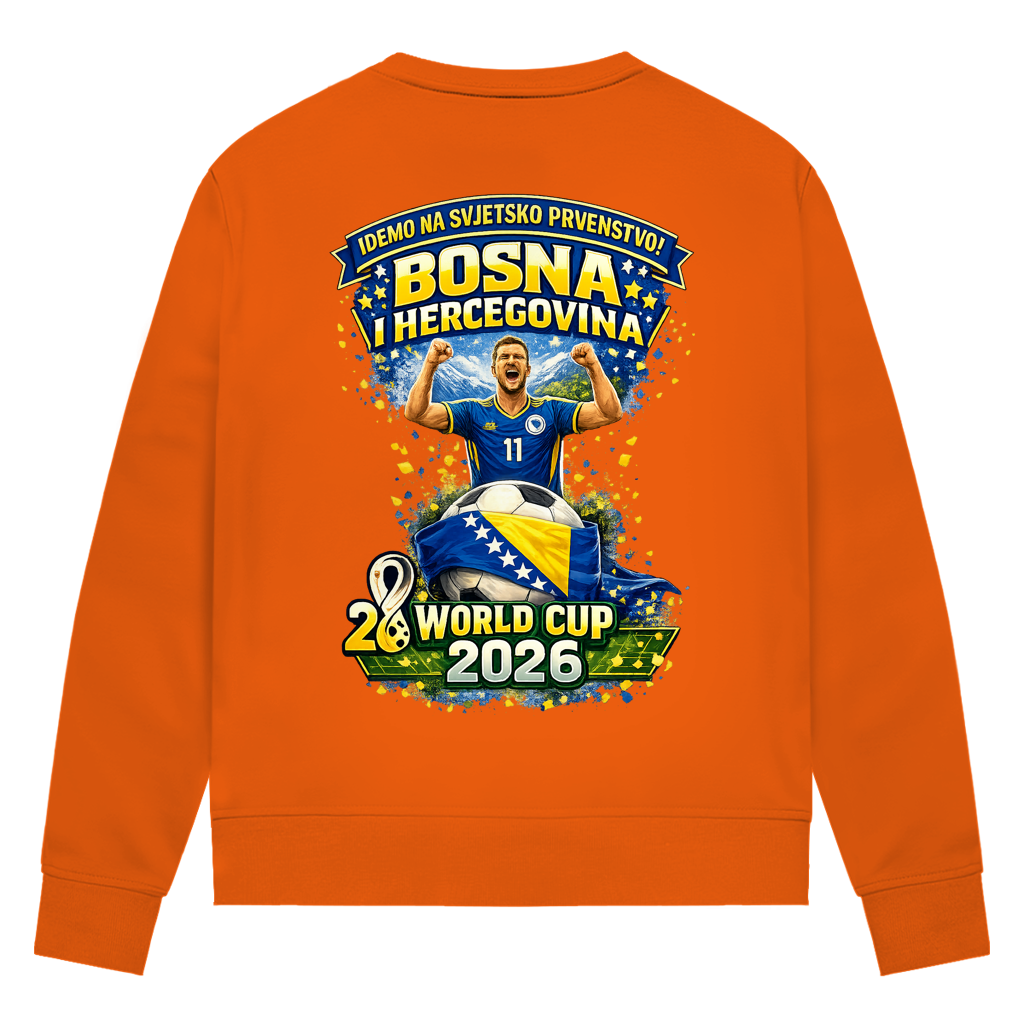 Ženska premium organska dukserica – Bosna | Dizajn 01 | Print na leđima