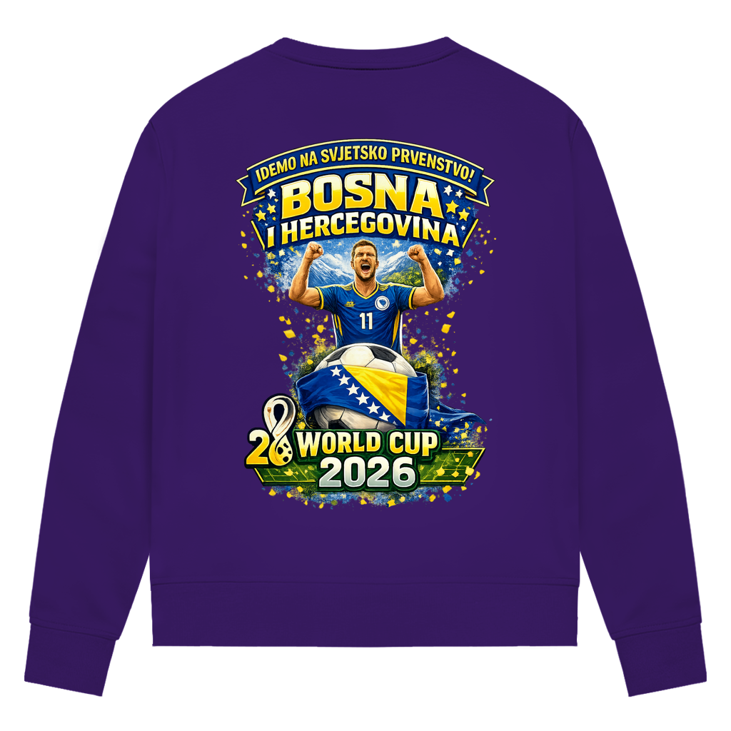 Ženska premium organska dukserica – Bosna | Dizajn 01 | Print na leđima