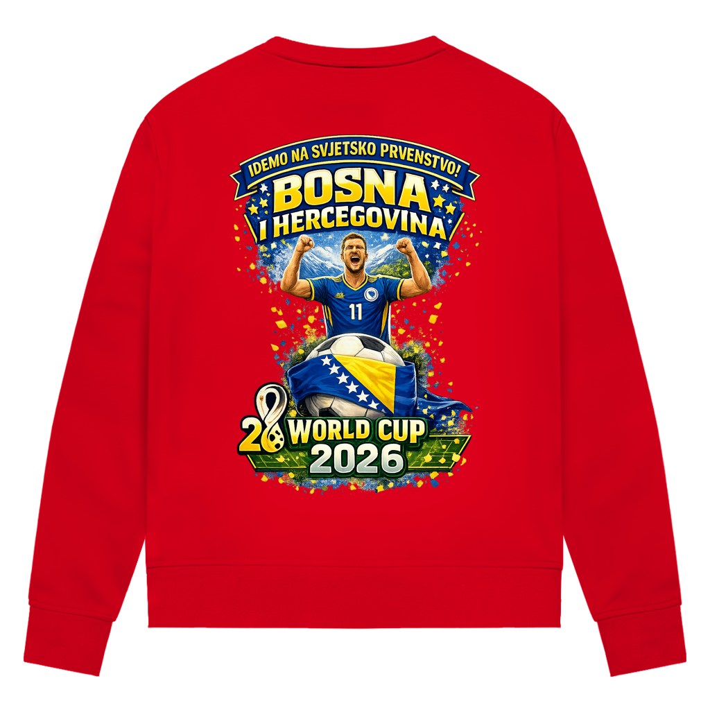 Ženska premium organska dukserica – Bosna | Dizajn 01 | Print na leđima