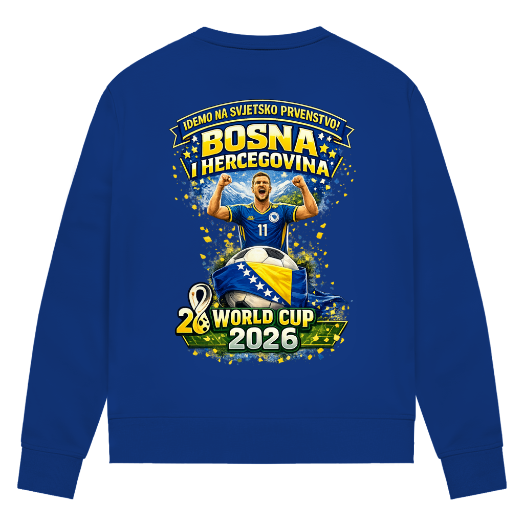 Ženska premium organska dukserica – Bosna | Dizajn 01 | Print na leđima