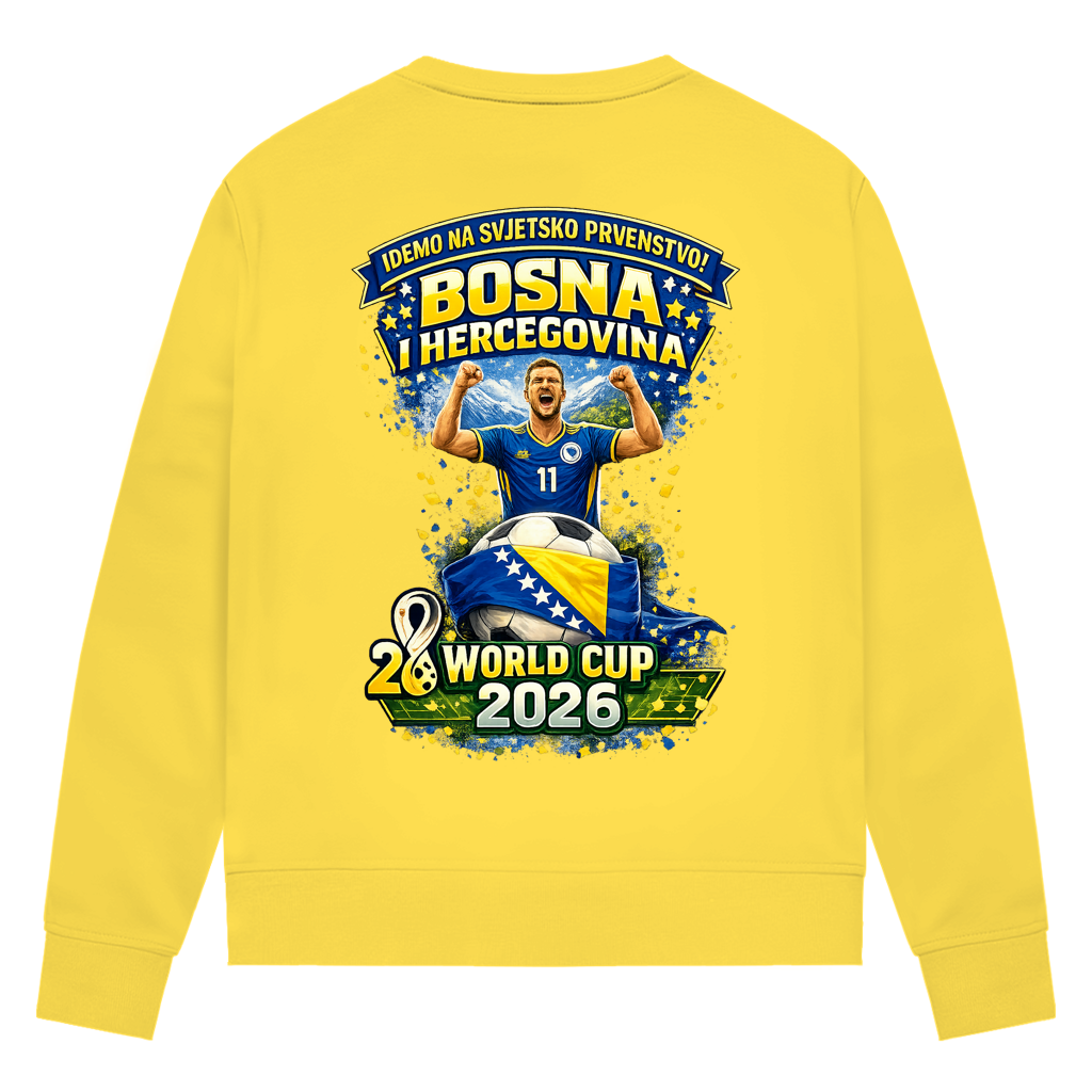 Ženska premium organska dukserica – Bosna | Dizajn 01 | Print na leđima