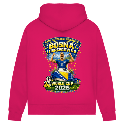 Ženska premium organska dukserica – Bosna | Dizajn 01 | Print na leđima