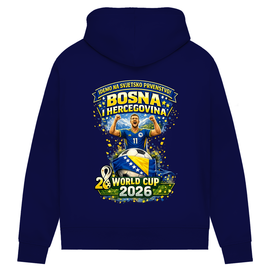 Ženska premium organska dukserica – Bosna | Dizajn 01 | Print na leđima