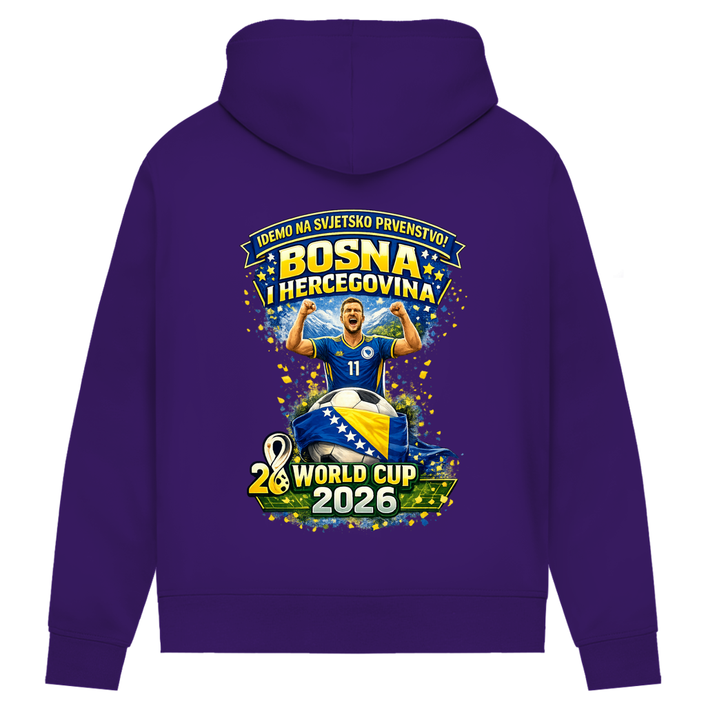 Ženska premium organska dukserica – Bosna | Dizajn 01 | Print na leđima