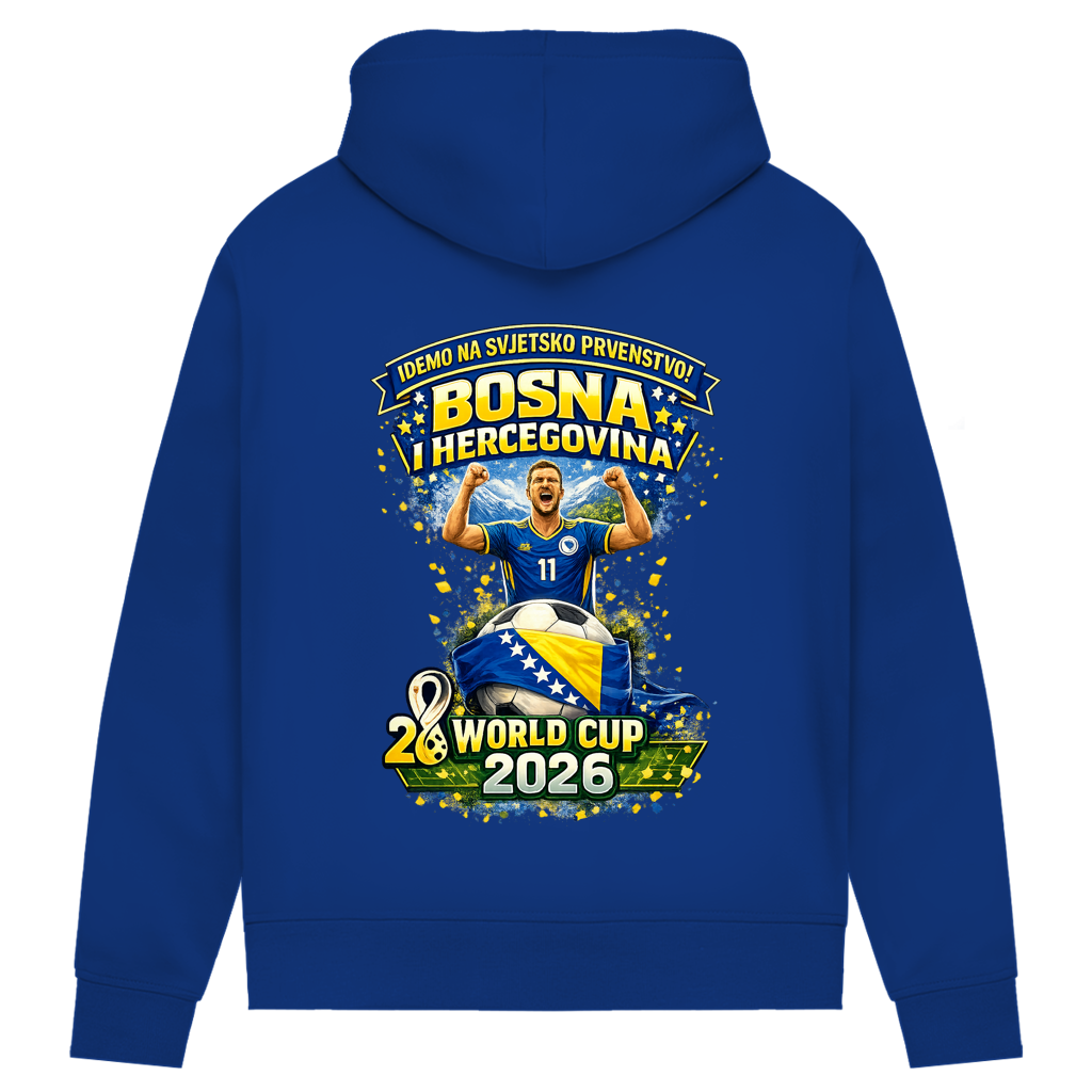 Ženska premium organska dukserica – Bosna | Dizajn 01 | Print na leđima