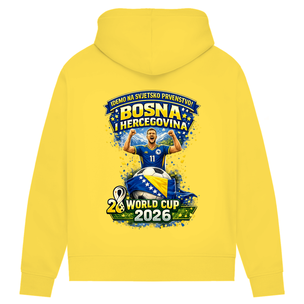 Ženska premium organska dukserica – Bosna | Dizajn 01 | Print na leđima