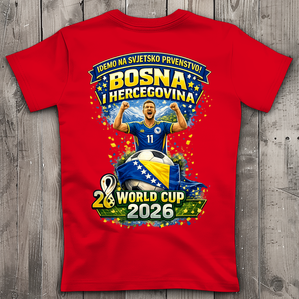 Ženska Premium majica s V-izrezom – Bosna | Dizajn 01 | Print na leđima