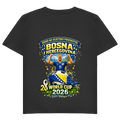 Ženska osnovna majica kratkih rukava s V-izrezom – Bosna | Dizajn 01 | Štampa na leđima