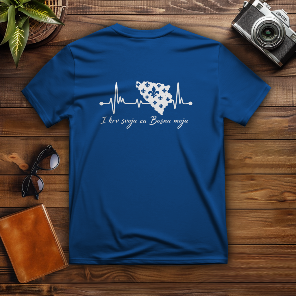 Muška majica Bosna – otkucaji srca Bosne | Otisak na leđima