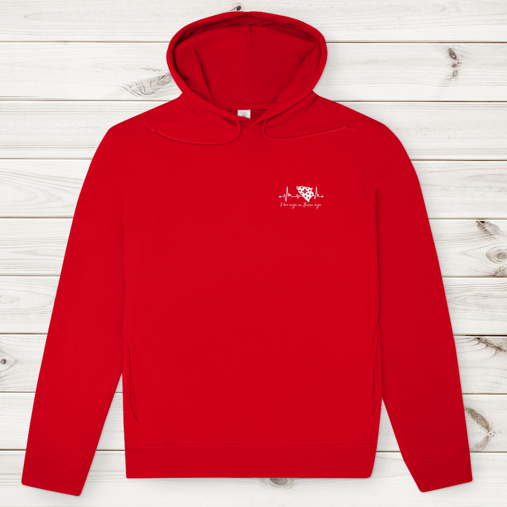 Muški Premium Organski Hoodie Bosna – Bosna Otkucaj Srca | Lijeva Prsa