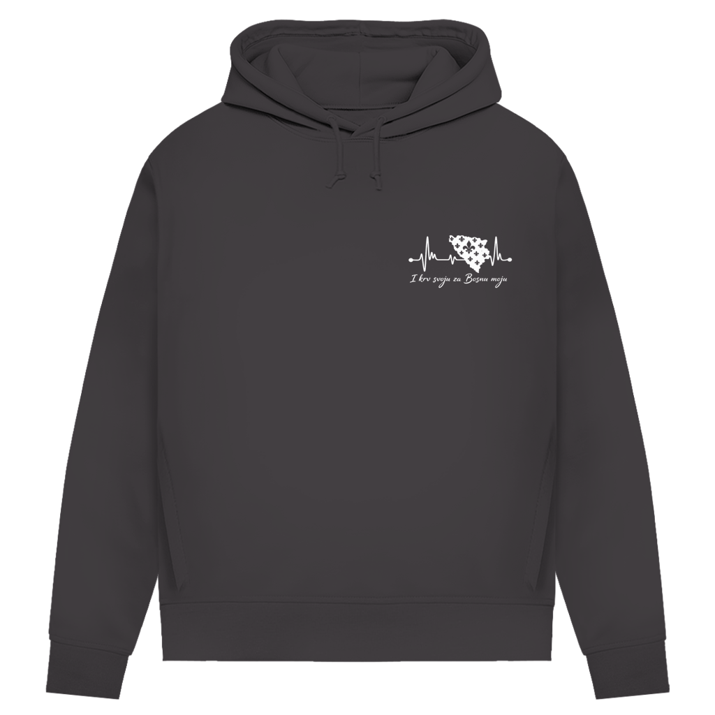 Ženski Premium Organski Hoodie Bosna – Bosna otkucaj srca | Lijeva prsa
