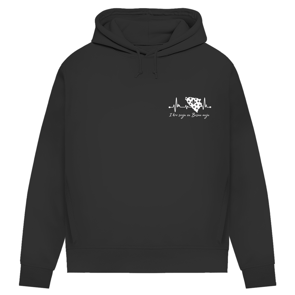 Ženski Premium Organski Hoodie Bosna – Bosna otkucaj srca | Lijeva prsa