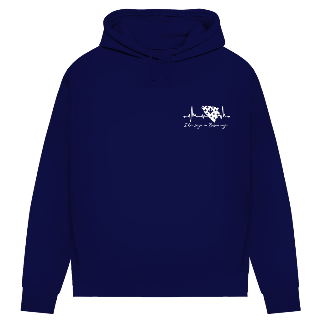 Ženski Premium Organski Hoodie Bosna – Bosna otkucaj srca | Lijeva prsa