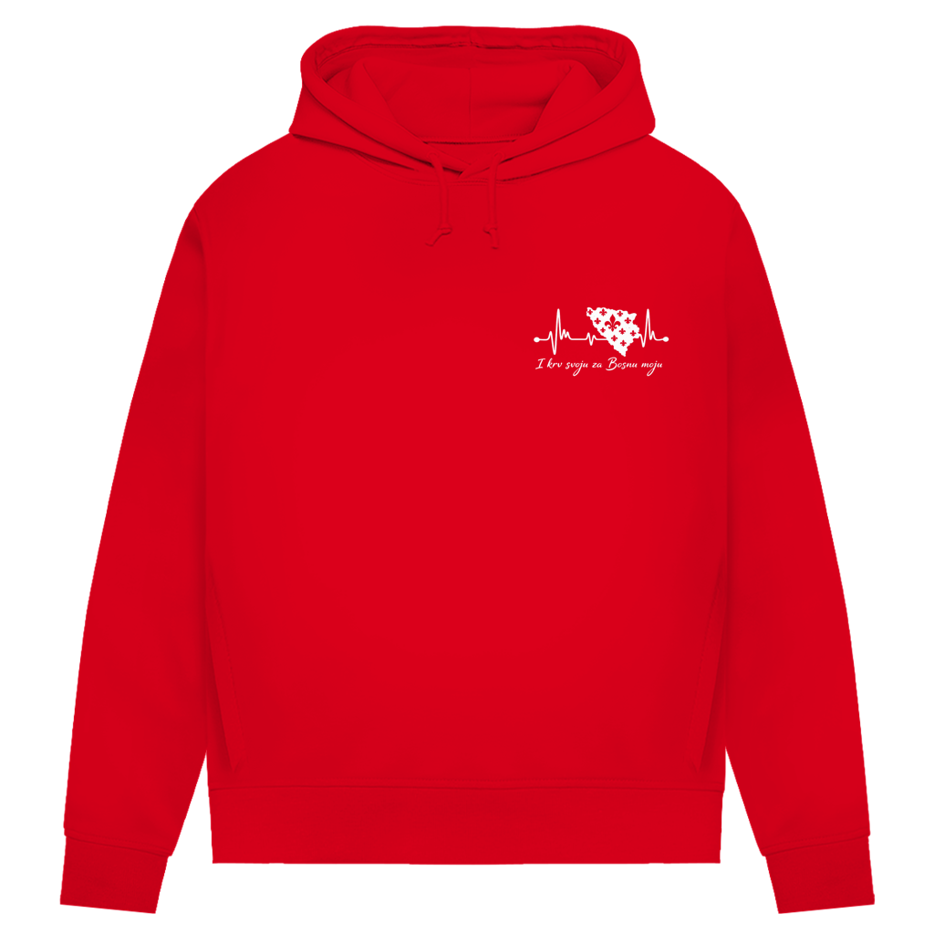 Ženski Premium Organski Hoodie Bosna – Bosna otkucaj srca | Lijeva prsa
